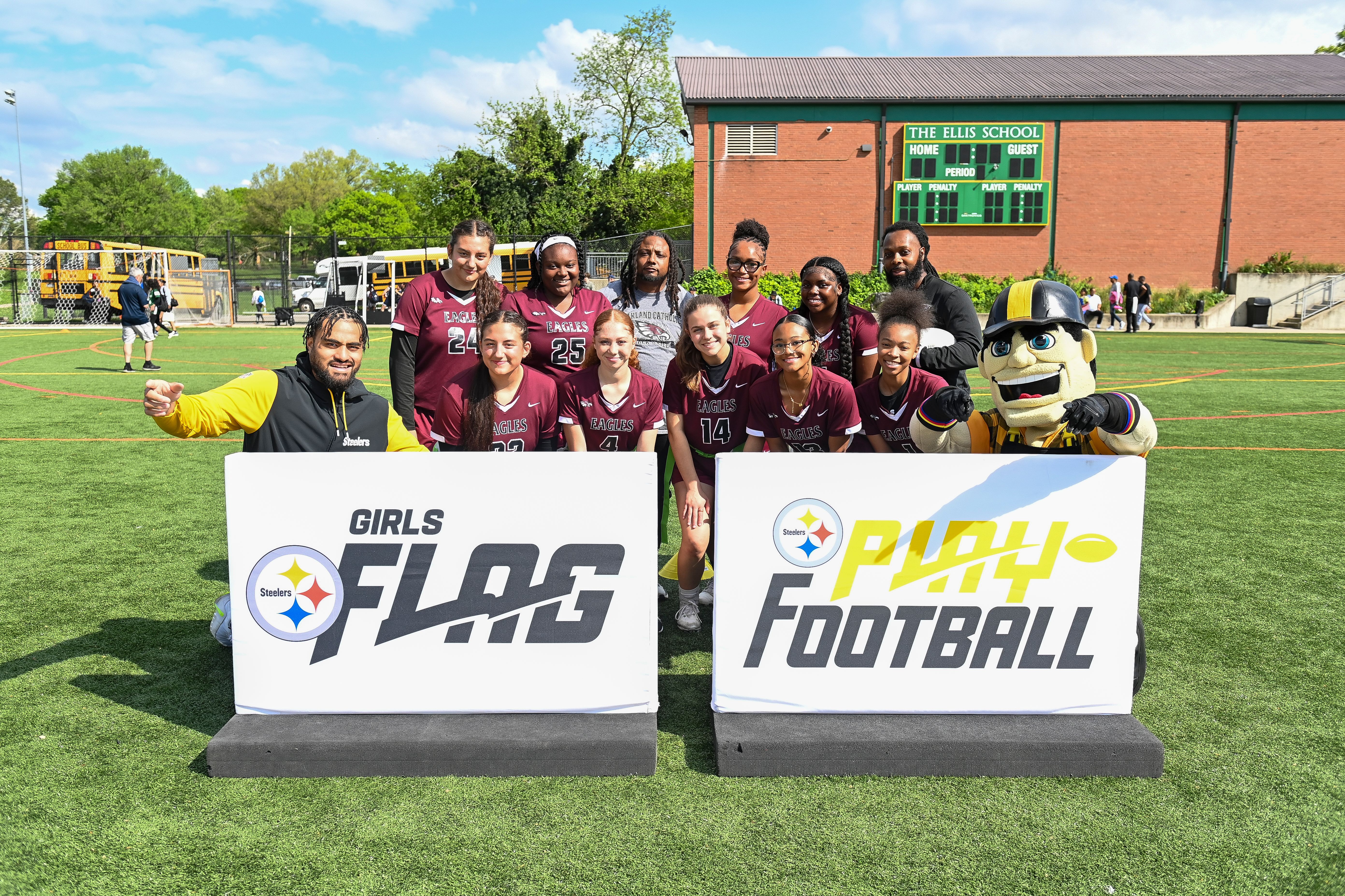 Week 5 of the Steelers’ Girls High School Flag Football season on Sunday, May 4, 2025 at The Ellis School. (Brad Oskowski / Pittsburgh Steelers)
