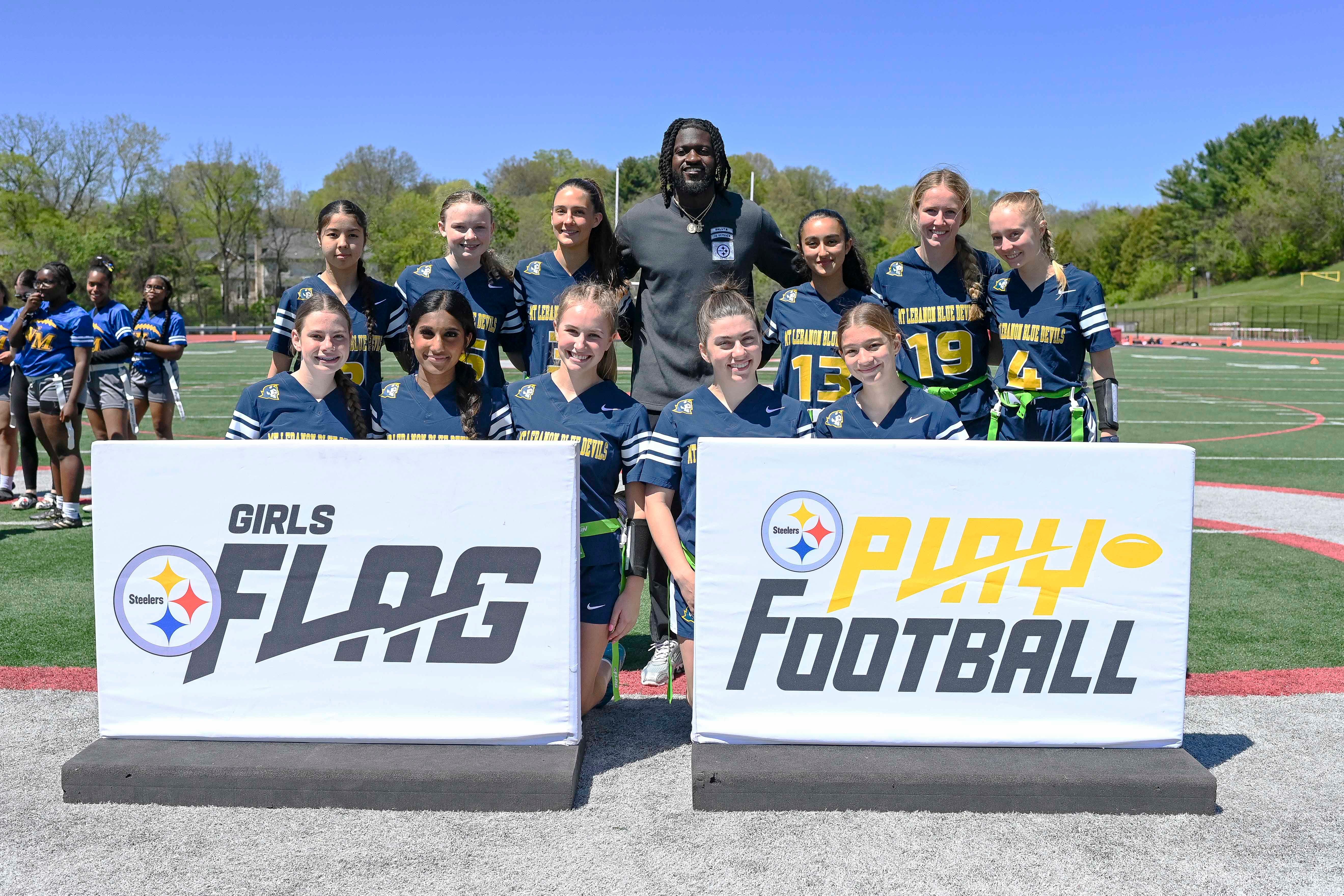 Week 4 of the Steelers’ Girls High School Flag Football season on Sunday, April 27, 2025 at Upper St. Clair High School. (Brad Oskowski / Pittsburgh Steelers)