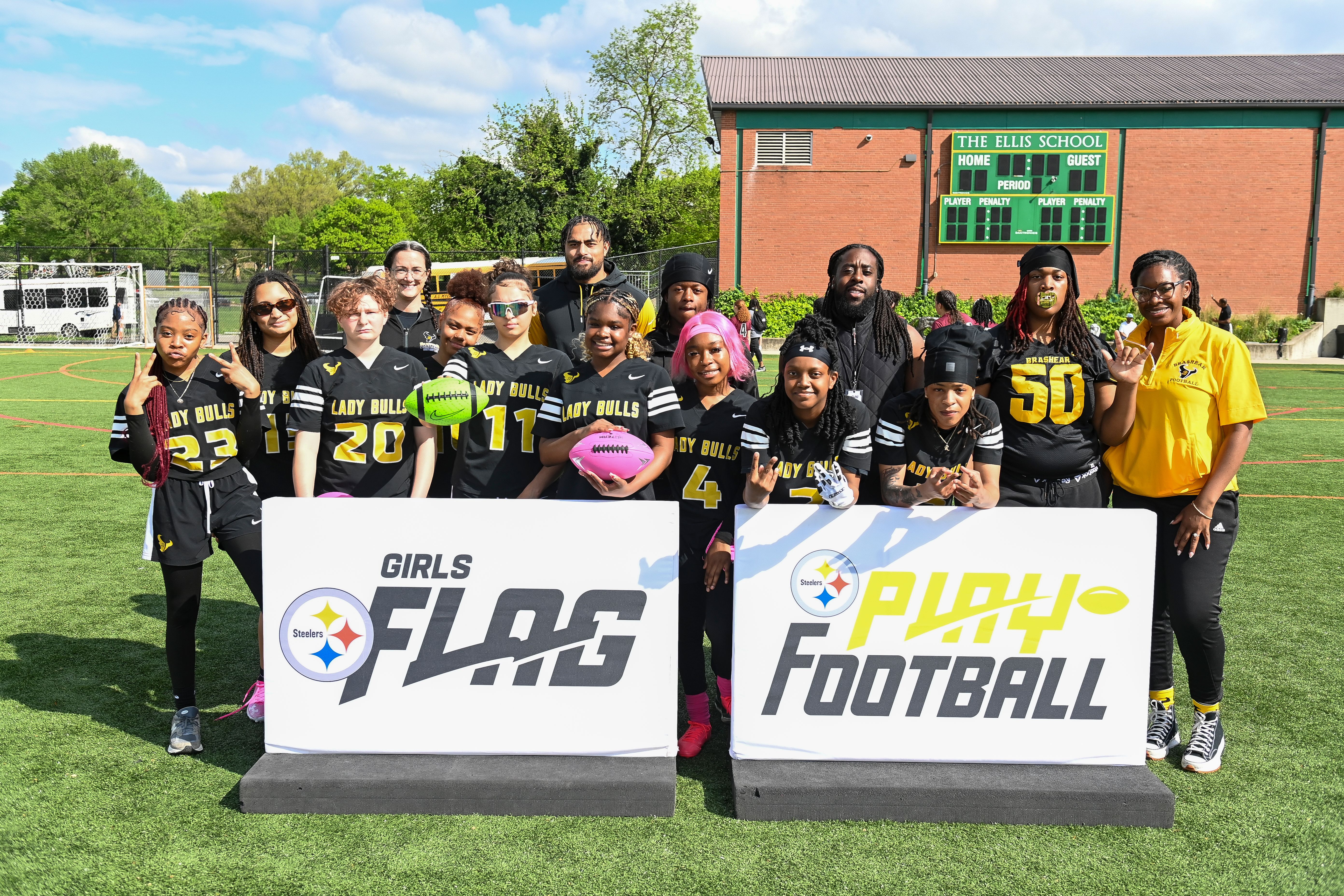 Week 5 of the Steelers’ Girls High School Flag Football season on Sunday, May 4, 2025 at The Ellis School. (Brad Oskowski / Pittsburgh Steelers)