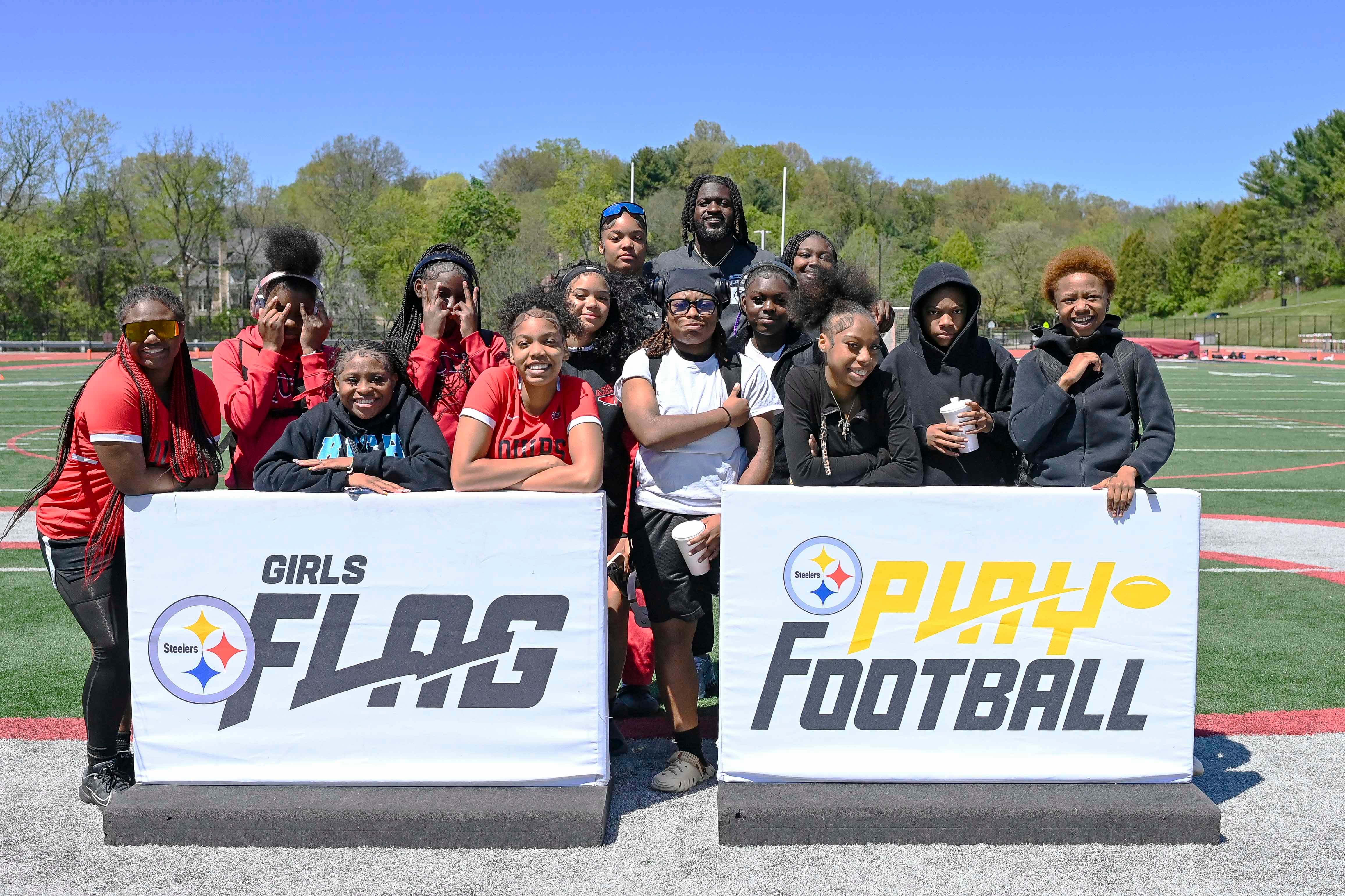 Week 4 of the Steelers’ Girls High School Flag Football season on Sunday, April 27, 2025 at Upper St. Clair High School. (Brad Oskowski / Pittsburgh Steelers)