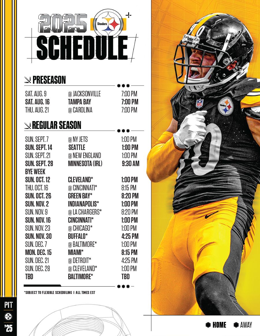 Steelers Schedule | Pittsburgh Steelers - Steelers.com for Free Printable Cleveland Browns Schedule Pdf