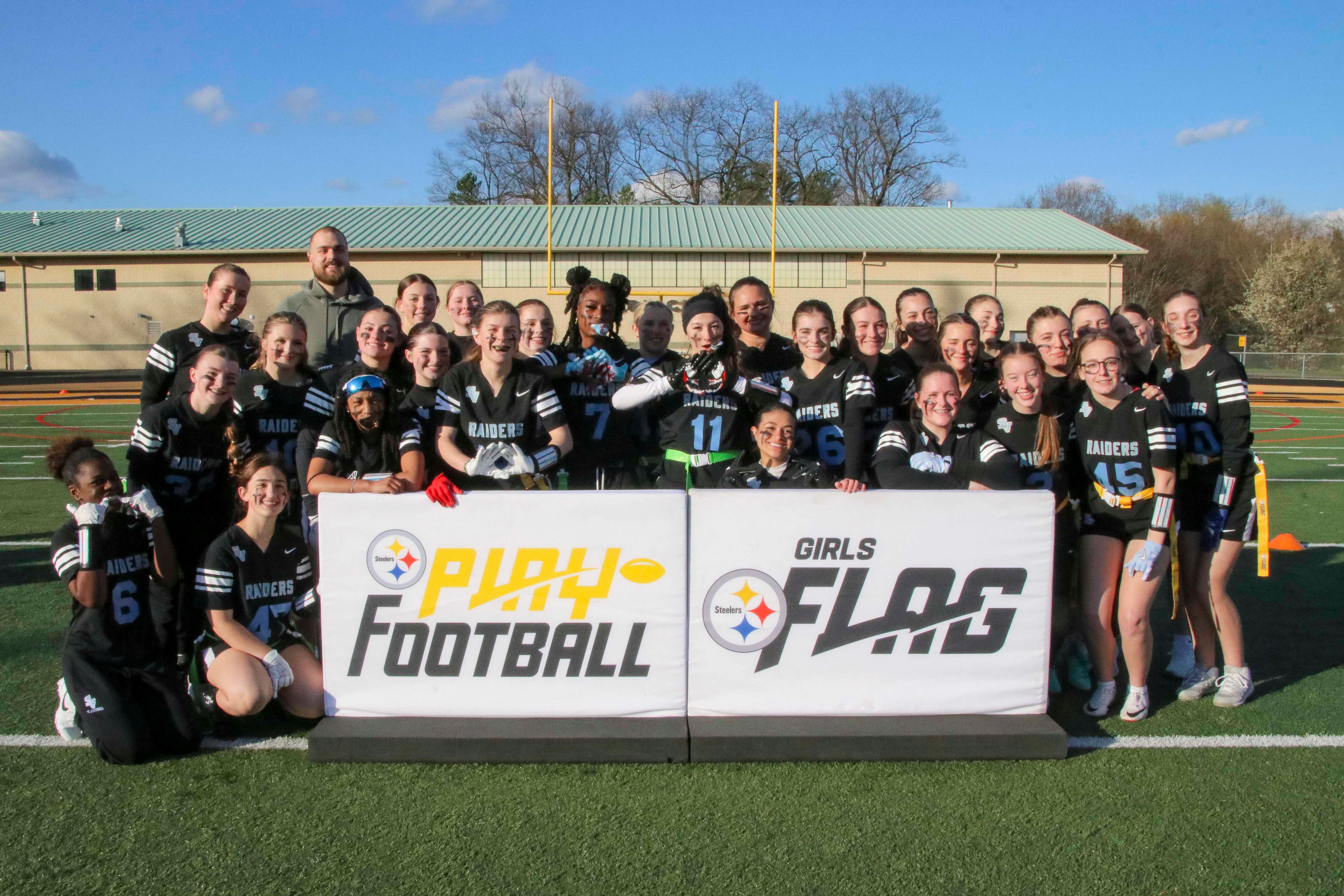 Week 1 of the Steelers’ Girls High School Flag Football season on Wednesday, April 16, 2025 at North Allegheny Senior High School. (Brad Oskowski / Pittsburgh Steelers)