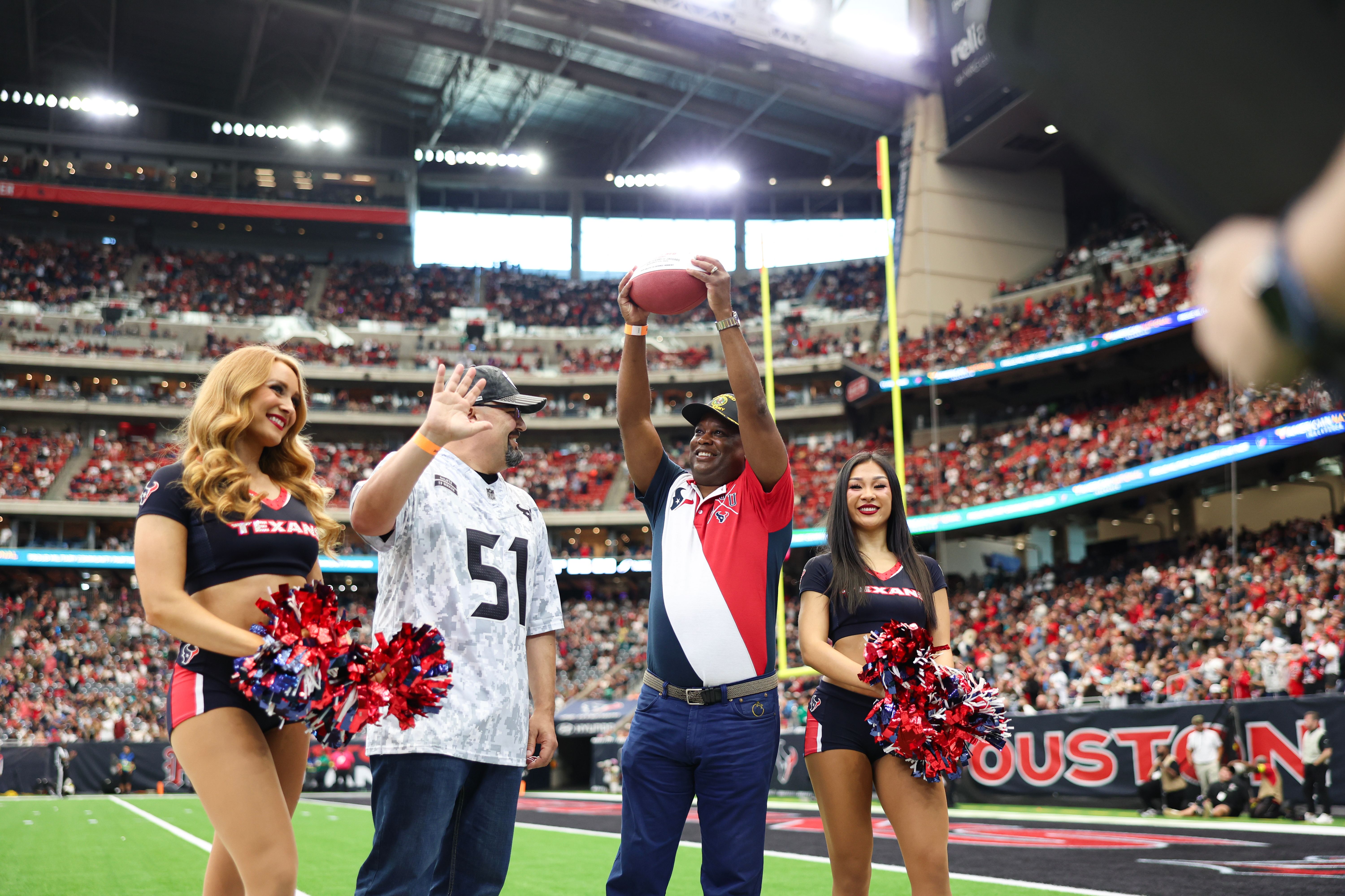 An image from the November 9th, 2025 regular season week 10 home game against the Jacksonville Jaguars at NRG Stadium in Houston, TX. The Texans won 36-29.