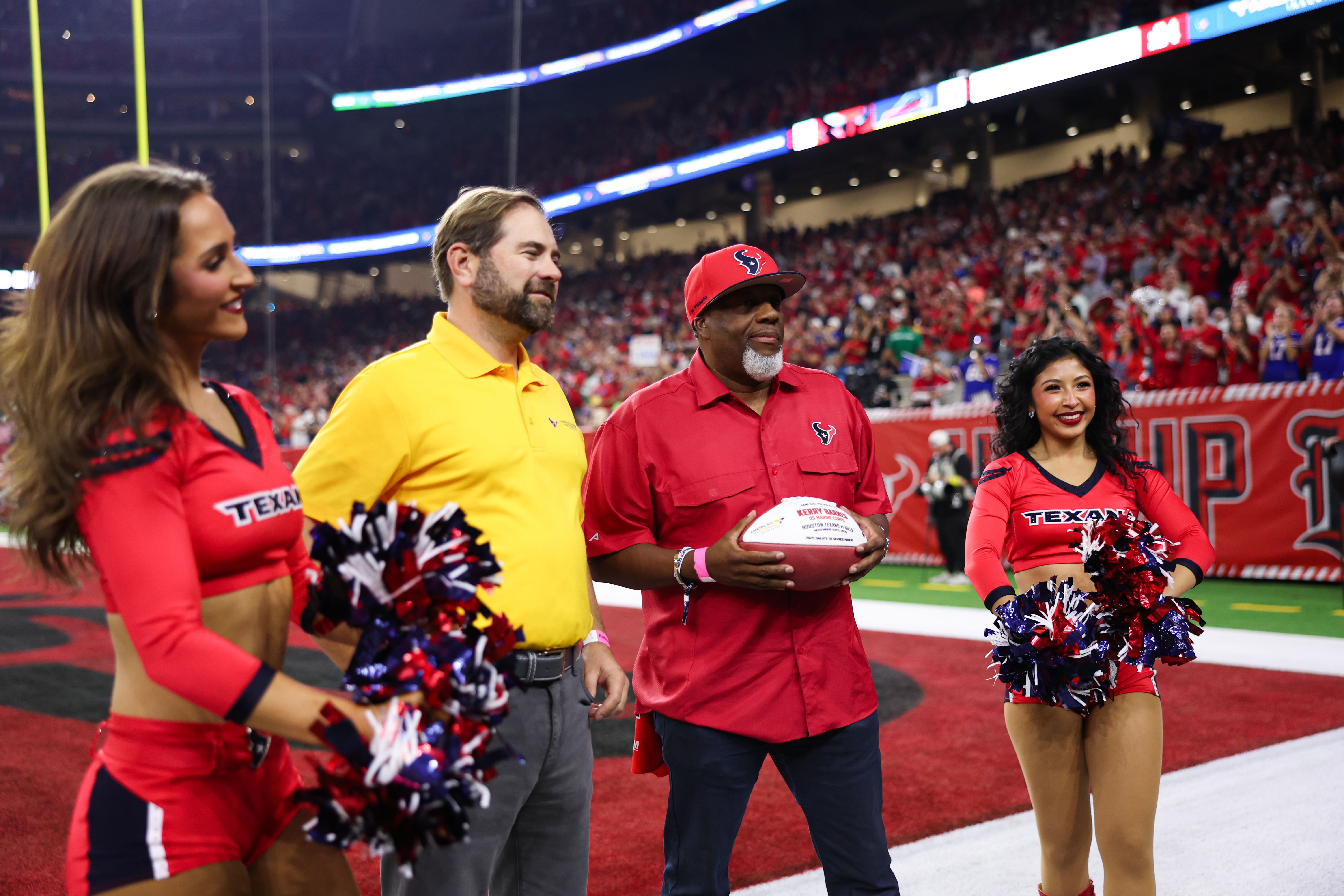 An image from the November 20th, 2025 regular season week 12 home game against the Buffalo Bills at NRG Stadium in Houston, TX. The Texans won 23-19.