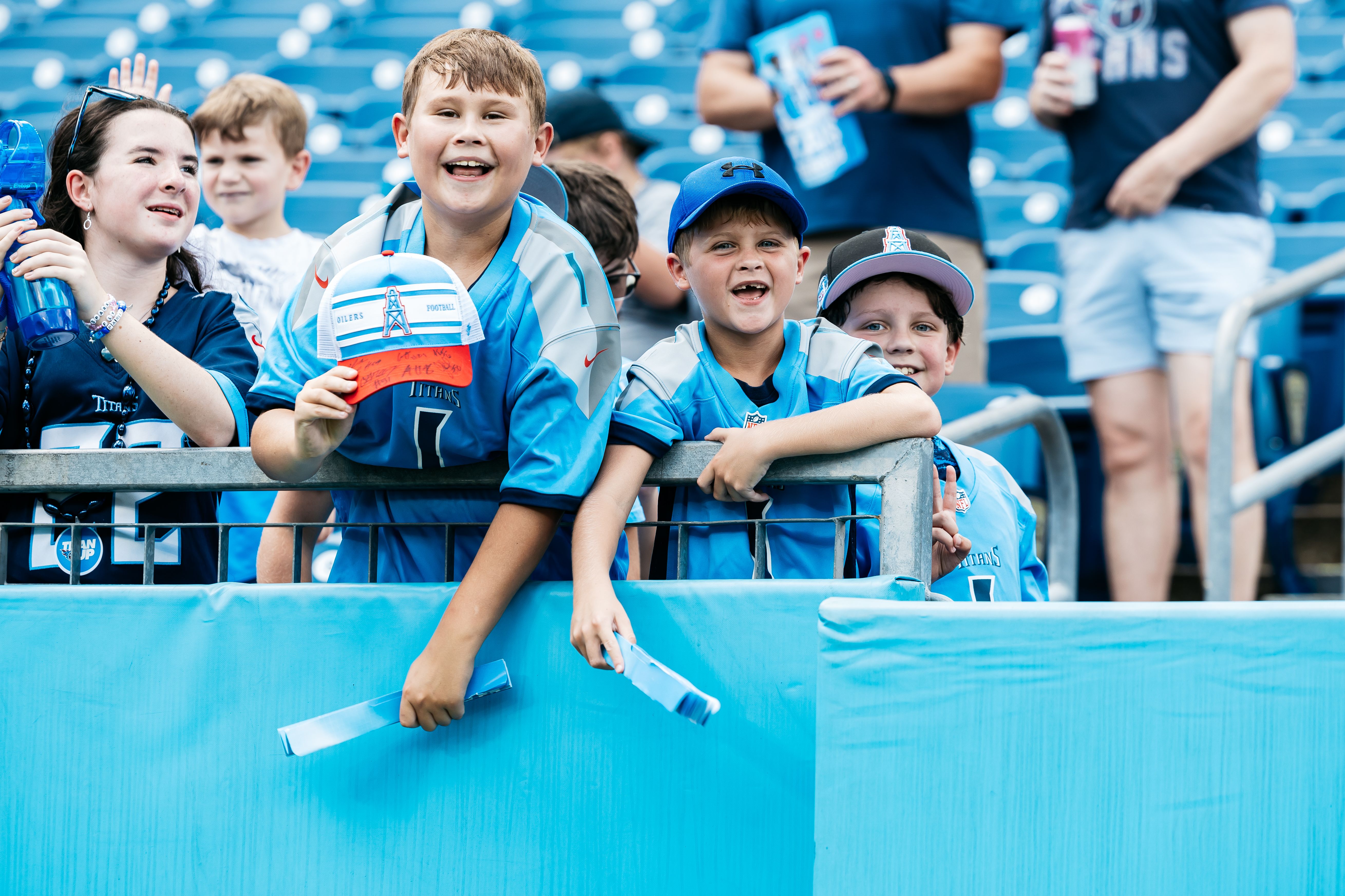 Tennessee Titans fans during training camp practice at Nissan Stadium on July 26, 2025 in Nashville, TN. Photo By Beau Brune/Tennessee Titans