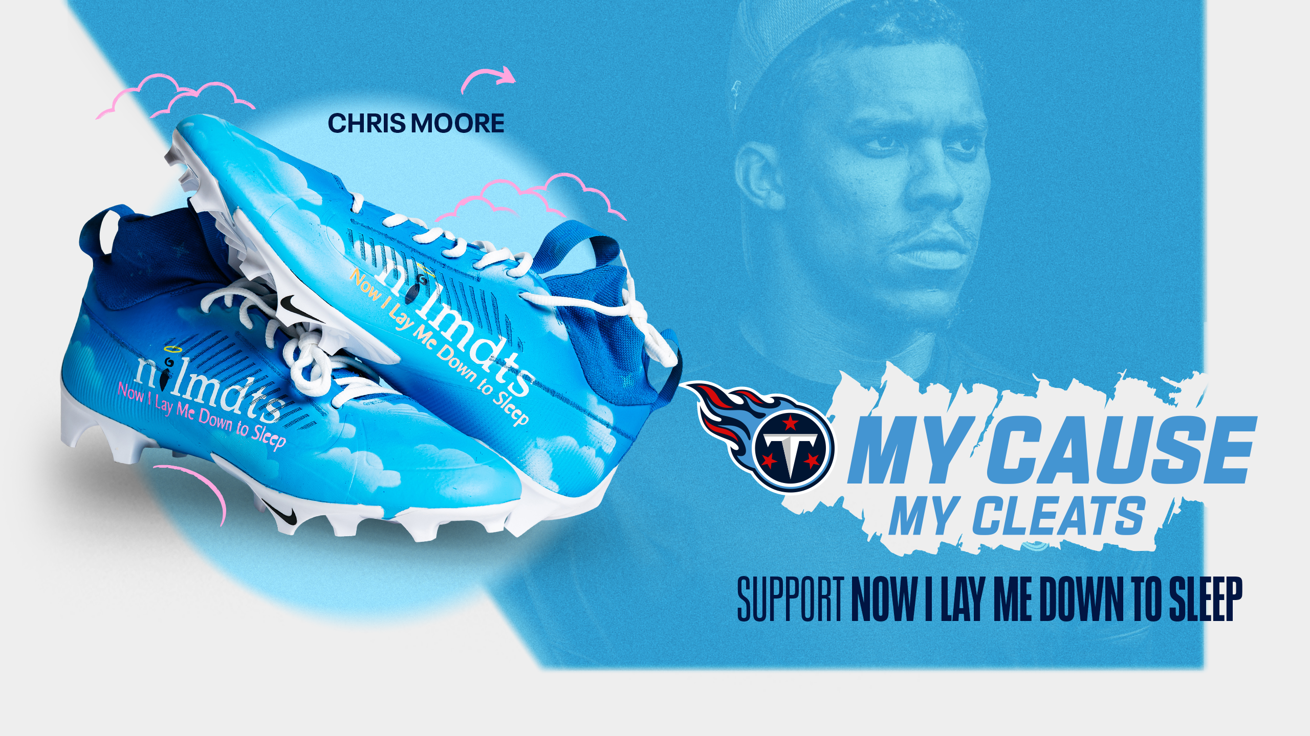 Titans WR Chris Moore Aims to Help Other Families Who've Lost a Child to  Stillbirth With My Cause, My Cleats Campaign