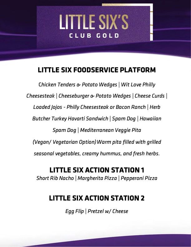 Little Six Club Gold Menu - Colts