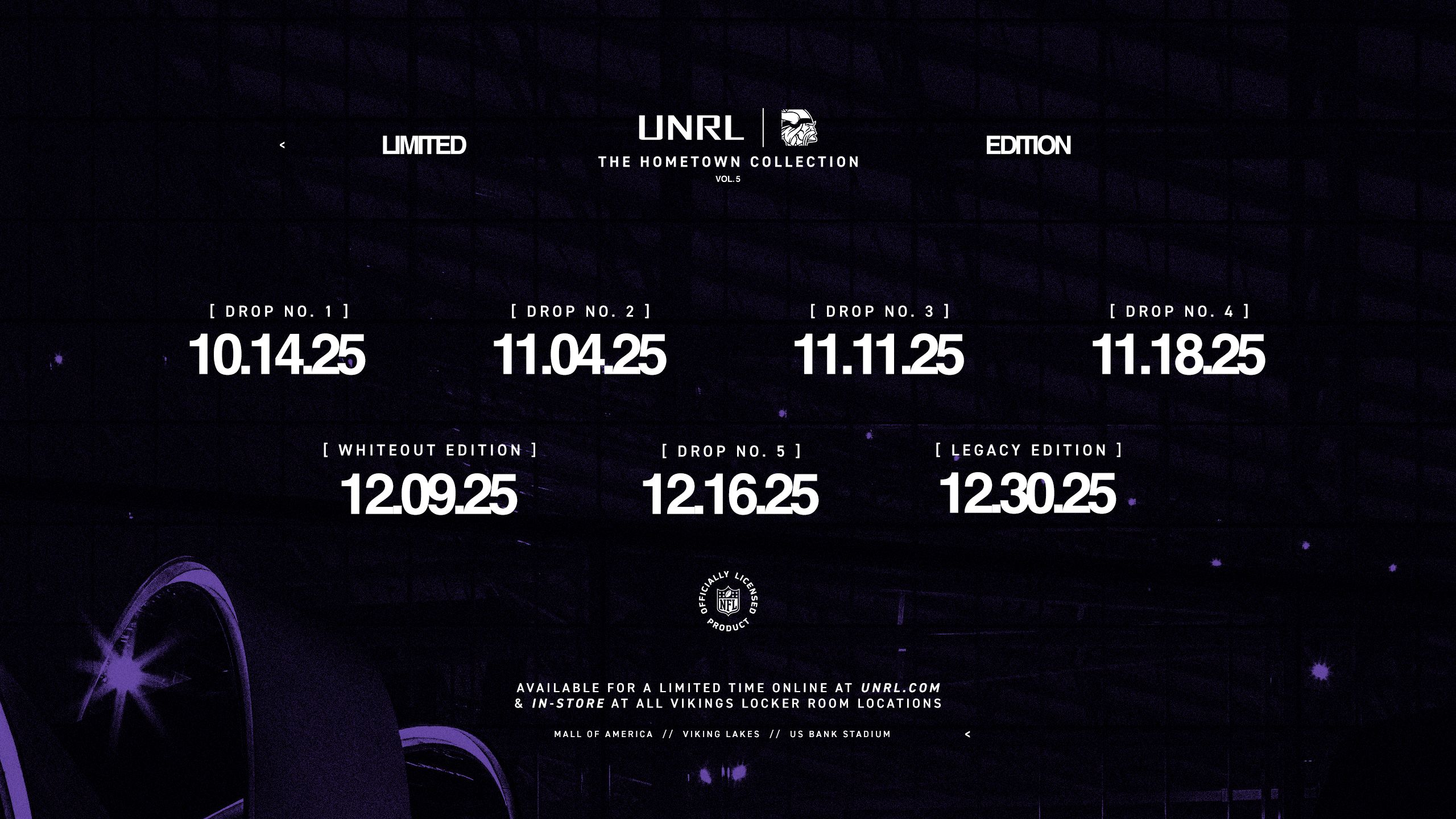 UNRL DROP SCHEDULE AND WEBSITE