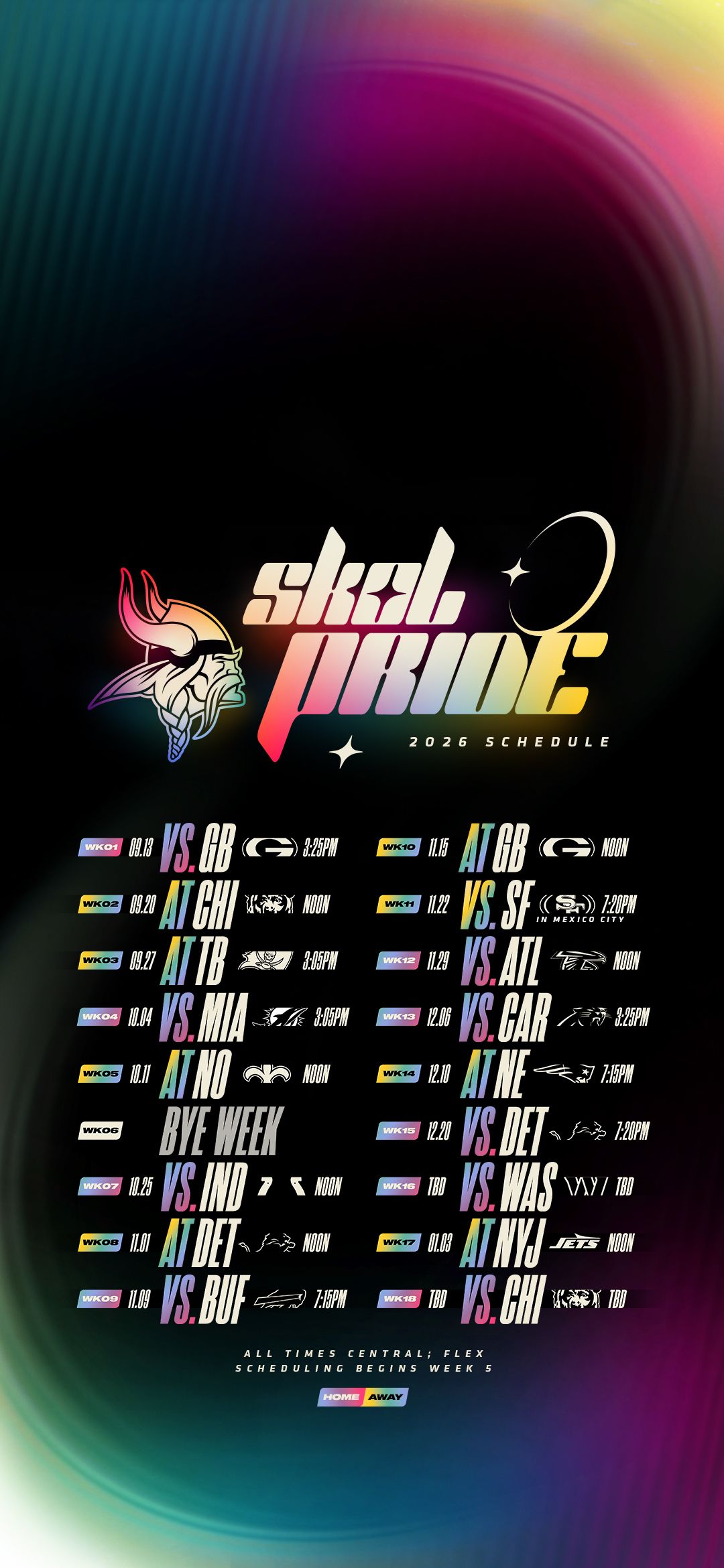 2026 PRIDE - Social Wallpapers [1080x2340] Main Schedule