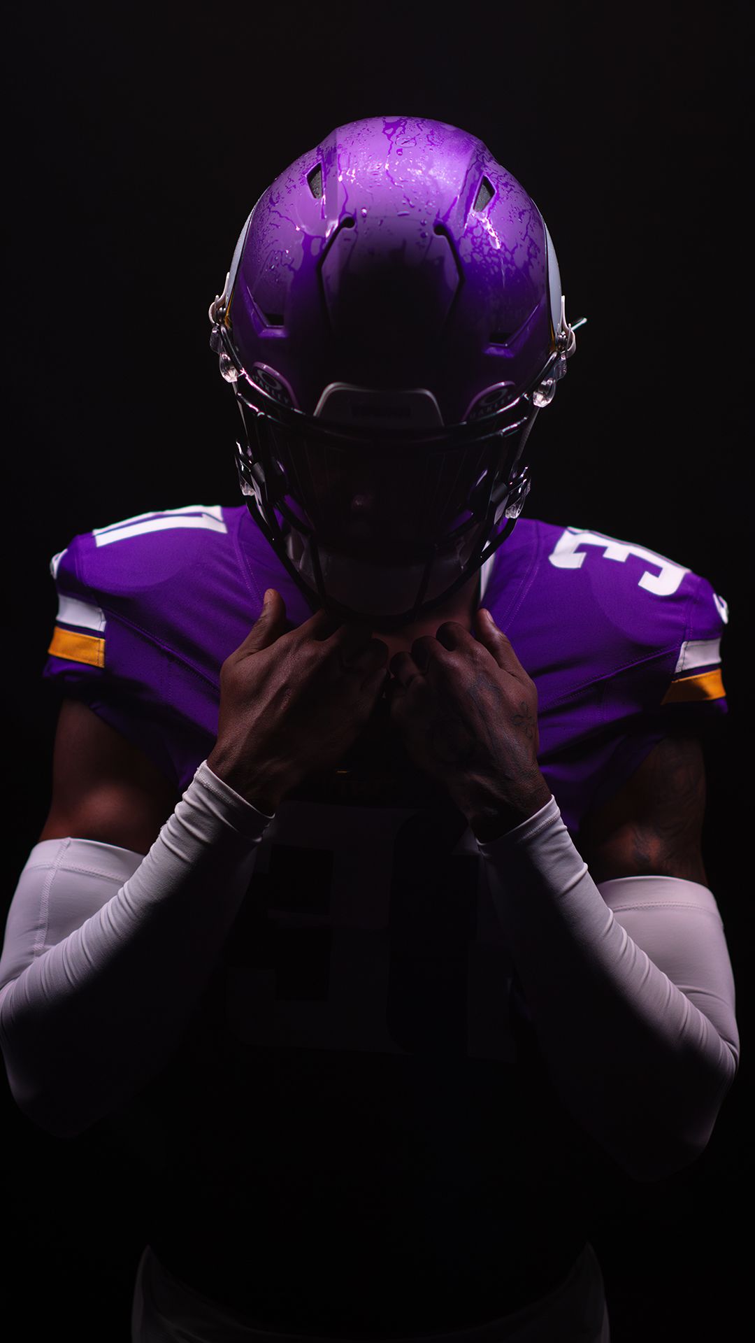 An image from June 2024 of Khyree Jackson production day video set production photos at TCOPC in Eagan, MN.  Video Set NFL Player Portraits Media Day Photo Production Portraits VEN Days Production Days Generic Standing Poses Generic Poses Full Regular Home Uniform