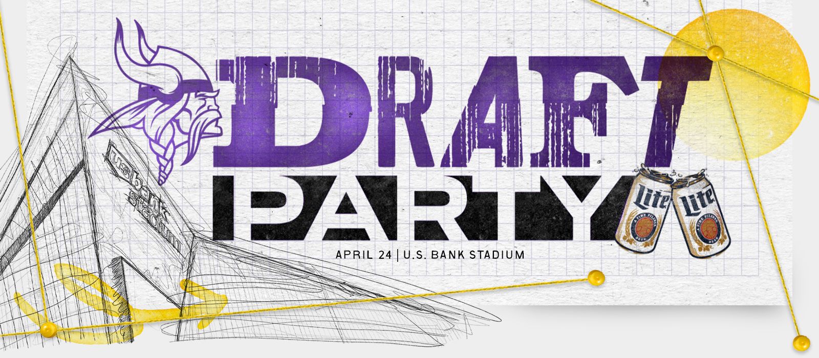 The Miller Lite Vikings Draft Party is back at U.S. Bank Stadium on April 24!