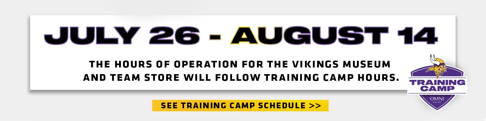 TRAINING CAMP SCHEDULE