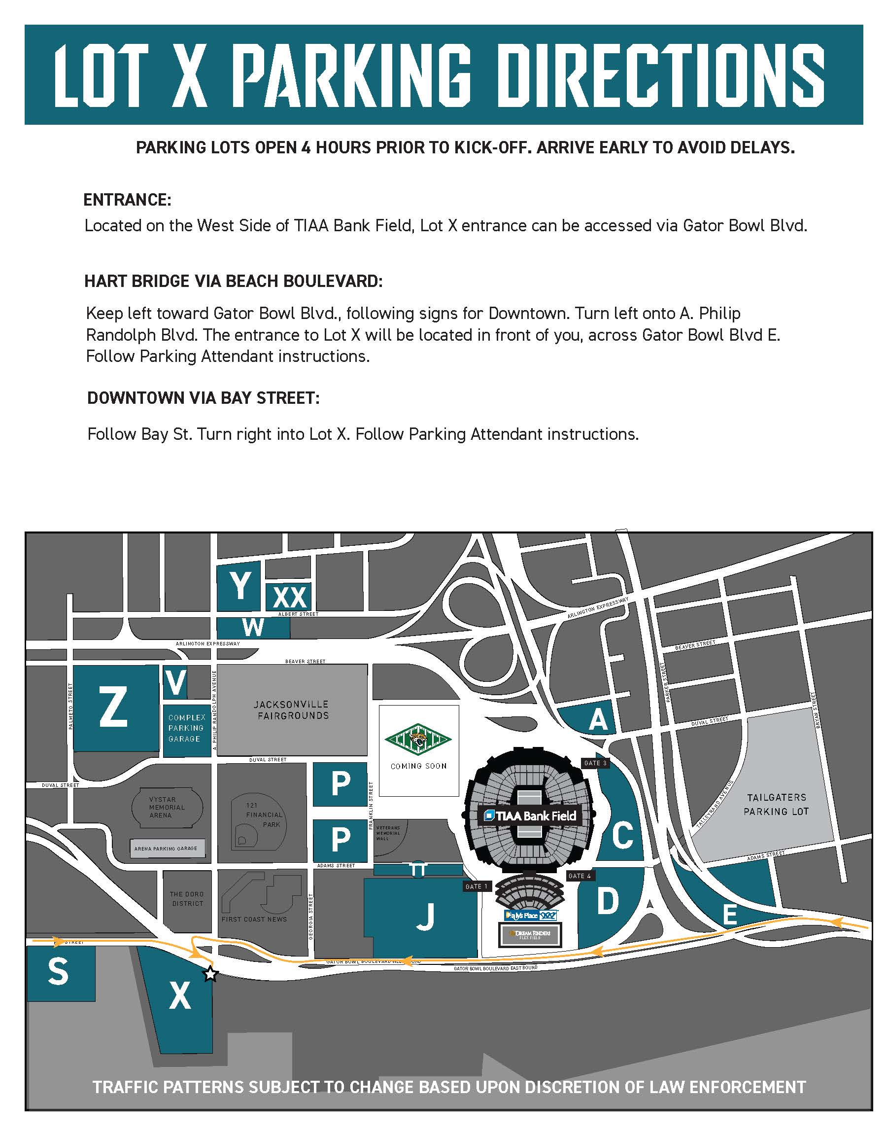 22 Jaguars Season Parking Map