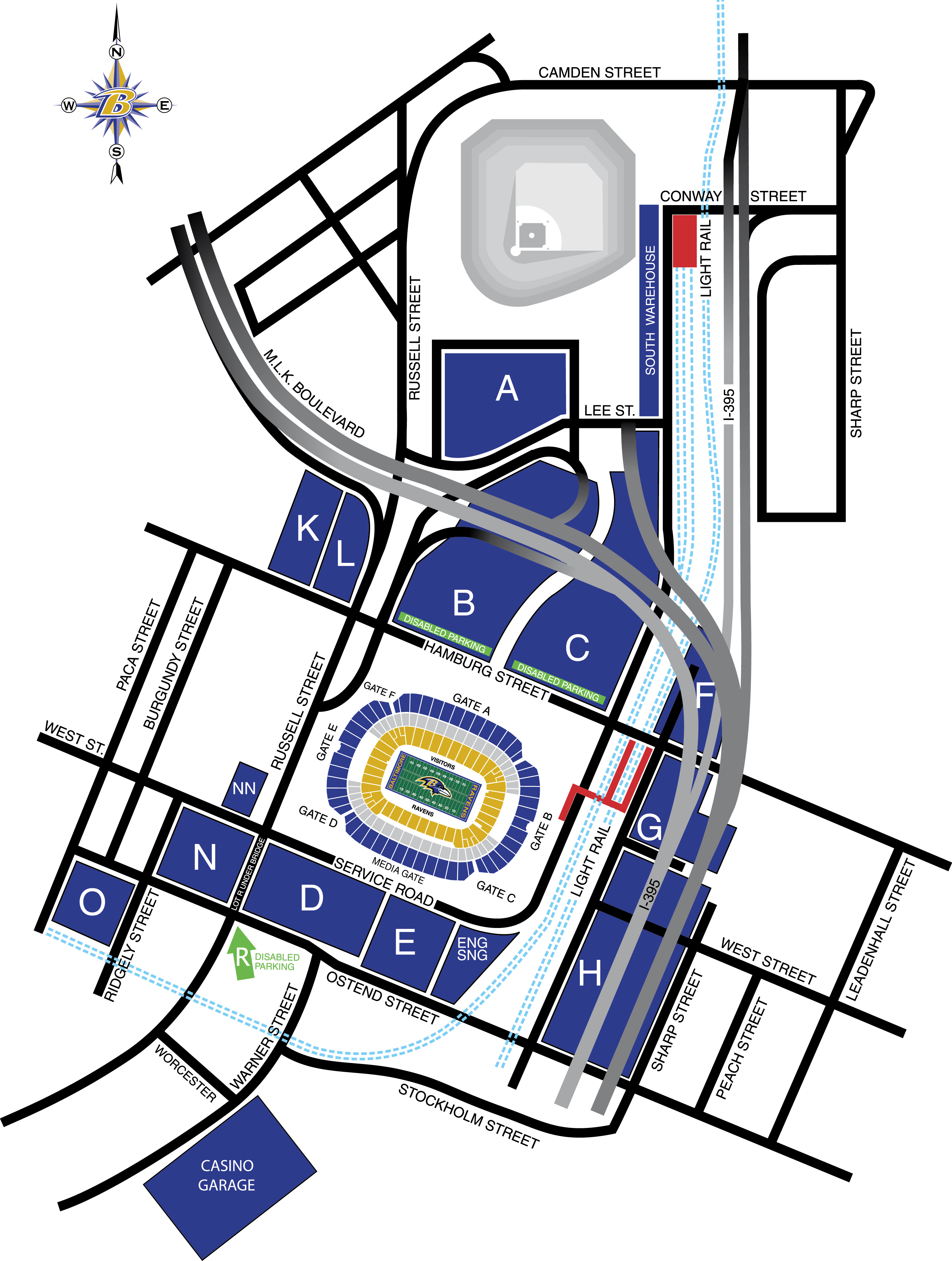 U.S. Bank Stadium parking, transit, tailgating options