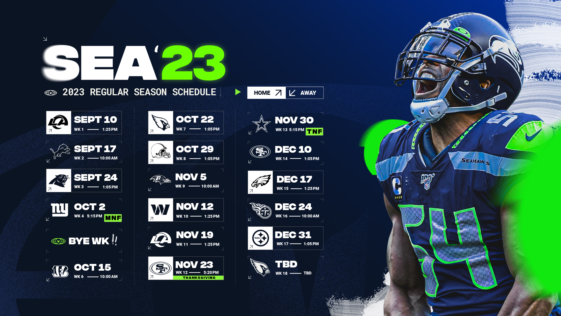 what time do the seahawks play tomorrow and what channel
