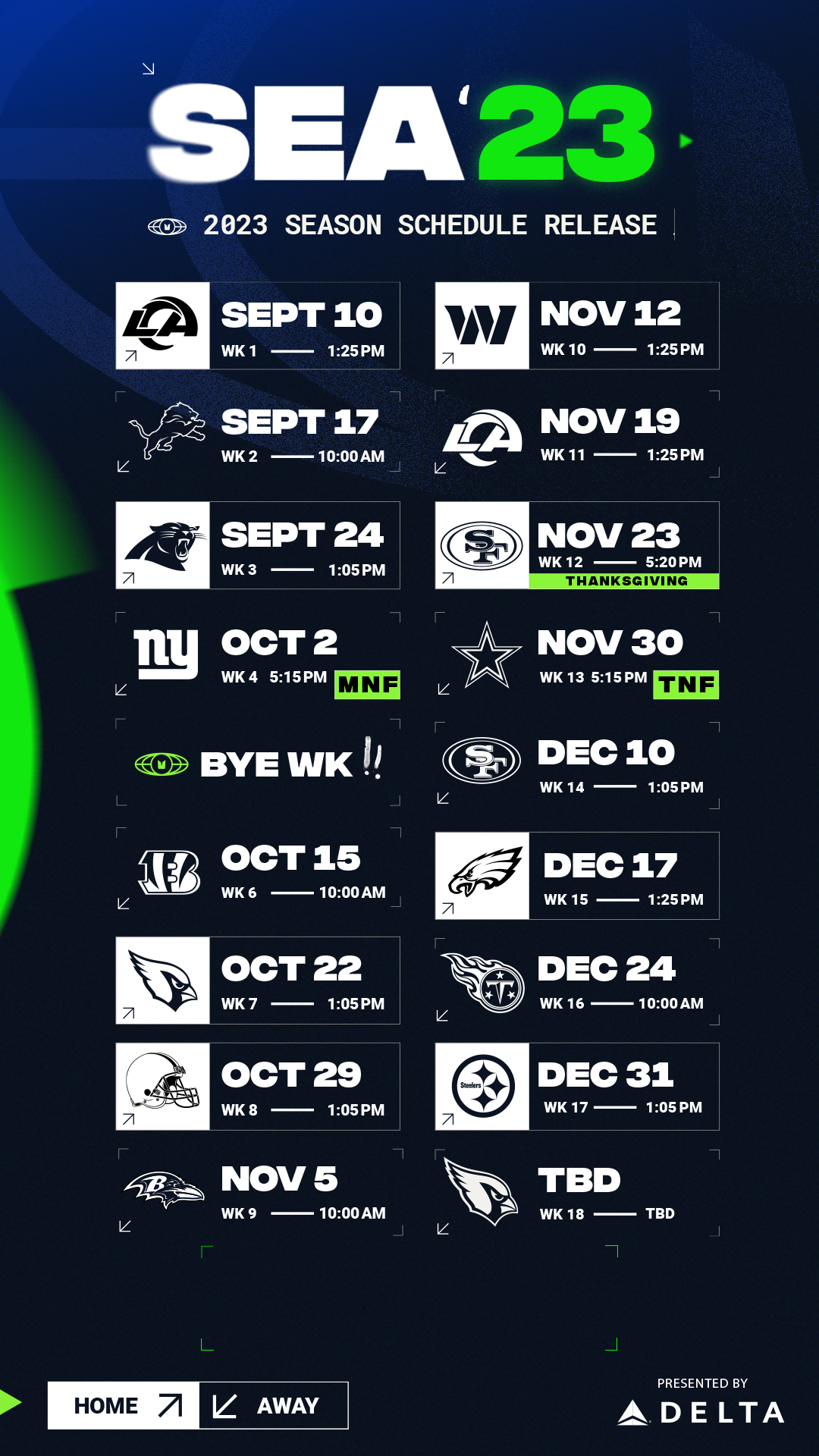 2023 Seattle Seahawks Schedule