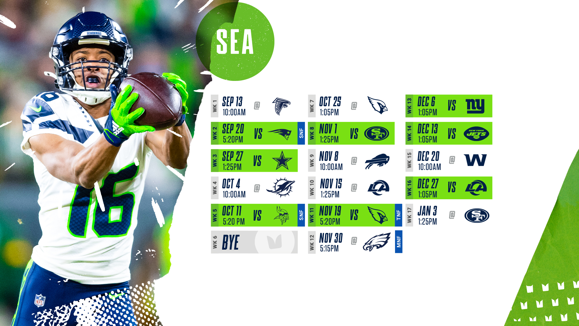 seattle seahawks uniform schedule 2019