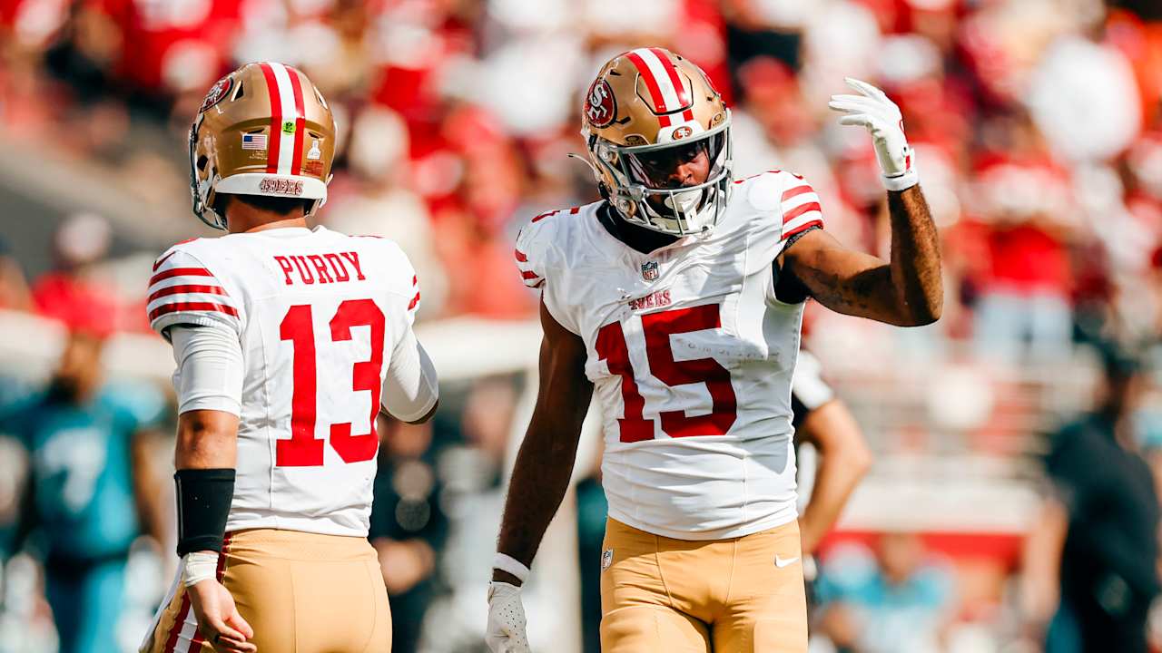 Purdy Finds Jennings for Two-Point Conversion vs. Jaguars