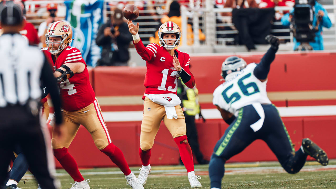 Brock Purdy Aims a 25-Yard Dart to Brandon Aiyuk