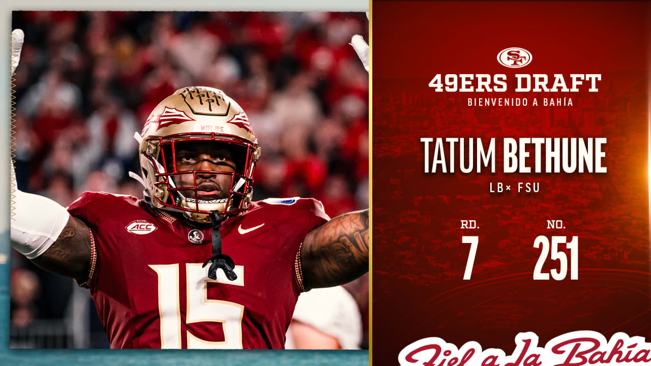 Los 49ers Eligen al Linebacker, Tatum Bethune, con el Pick 251 del NFL  Draft 2024