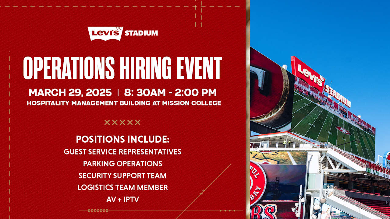 49ers and Levi's Stadium to Host Seasonal Job Fair for NFL Gameday Roles