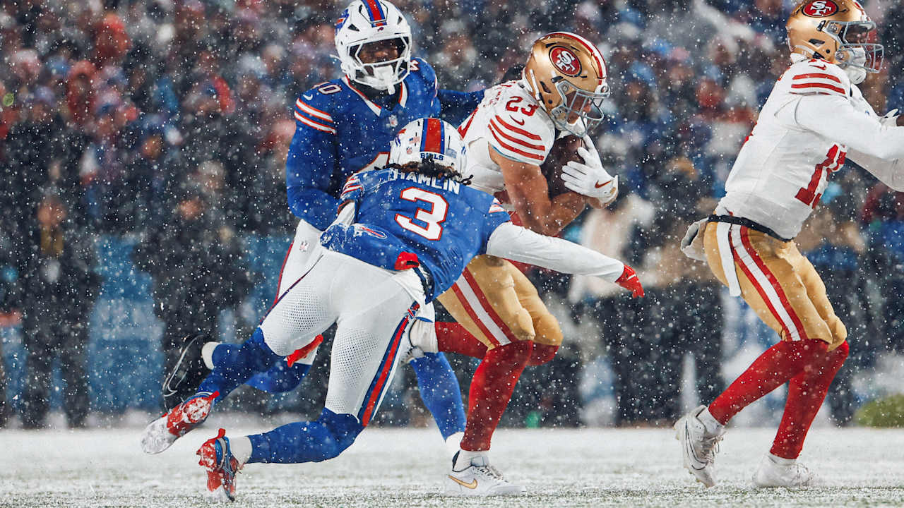 Christian McCaffrey Bulldozes a Bill on a Snowy 19-Yard Run