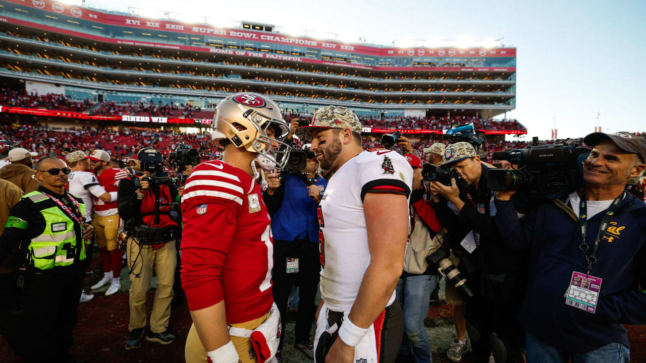 49ers Celebrate Postgame Following 27-14 Win Over Buccaneers