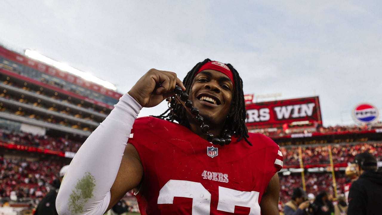 49ers Celebrate Postgame Following 28-16 Win Over Seahawks