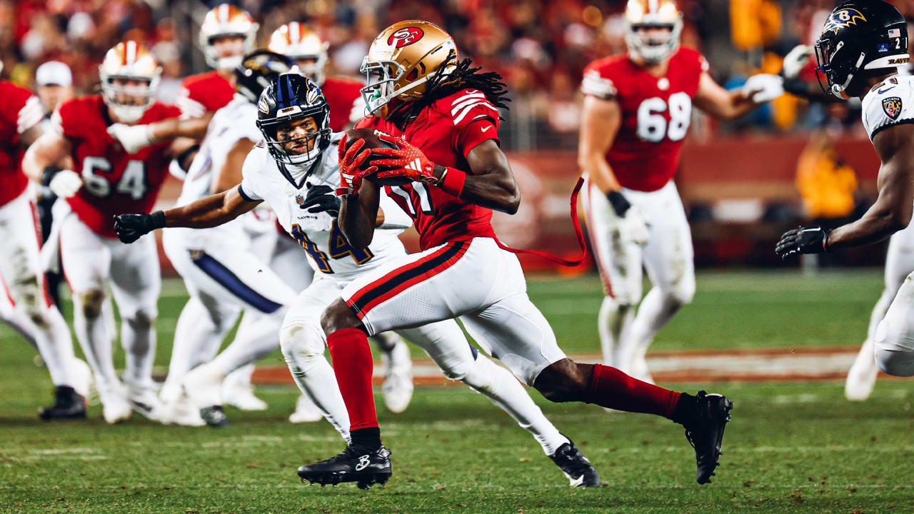 Brandon Aiyuk Spins Out of a Tackle on His Way to a 33-Yard Gain