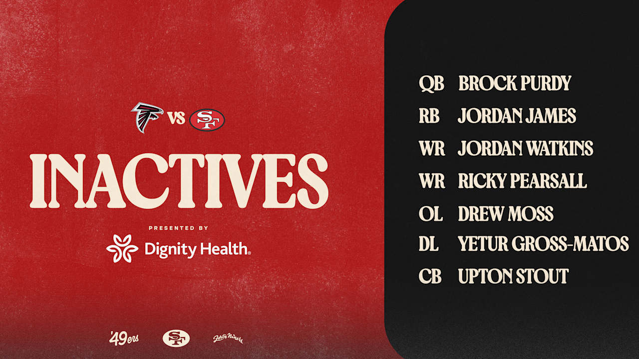 Brock Purdy, Ricky Pearsall OUT vs. Falcons; Inactives for Week 7 ‘SNF’ #ATLvsSF