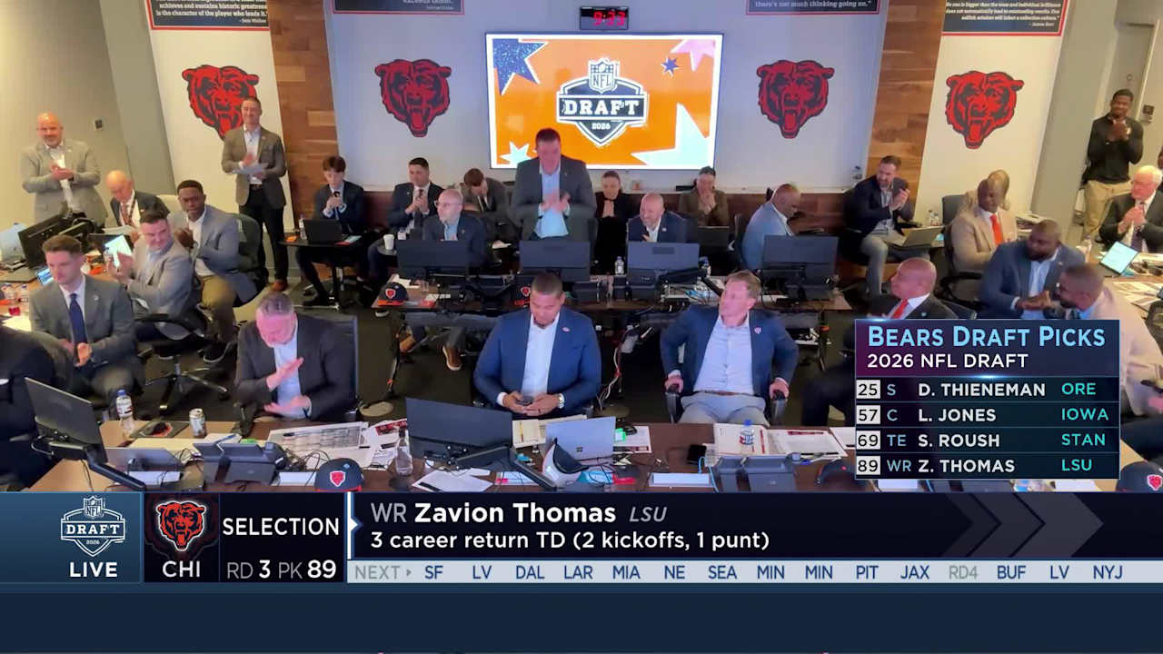WATCH: Bears select Zavion Thomas with 89th pick in 2026 NFL Draft