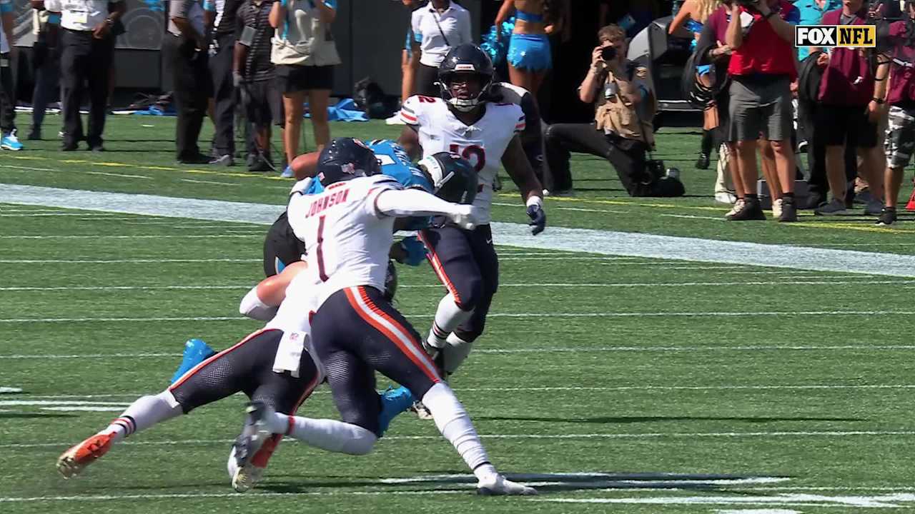 HIGHLIGHT: Jaylon Johnson forces fumble, Devin Bush recovers