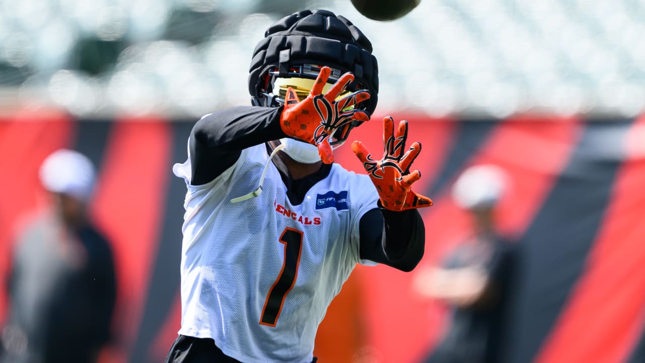 Ja’Marr Chase at practice; Andrei Iosivas, the Bengals’ main slot receiver against the Patriots