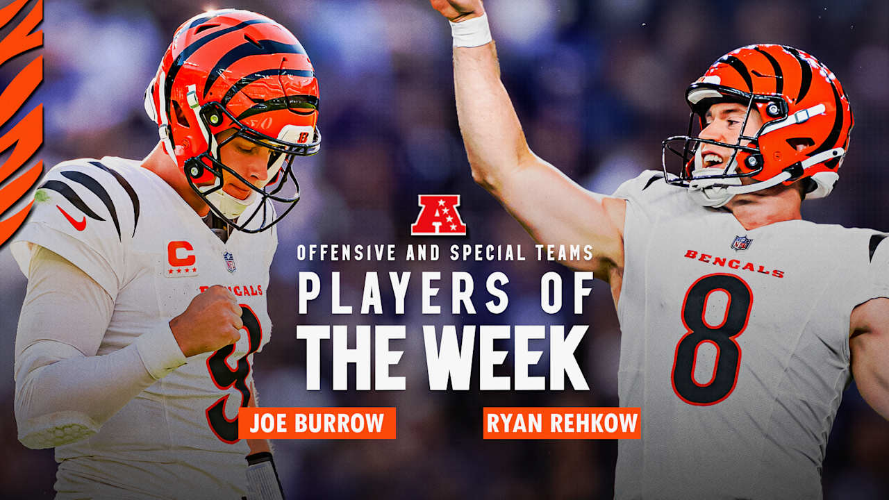 Joe Burrow, Ryan Rehkow Earn AFC Player of the Week Honors - BVM Sports
