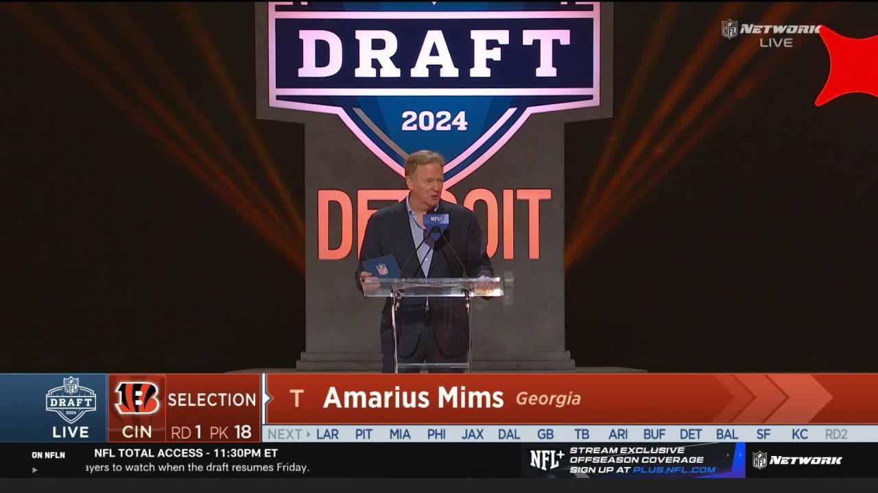 Bengals select Amarius Mims with No. 18 pick in 2024 draft