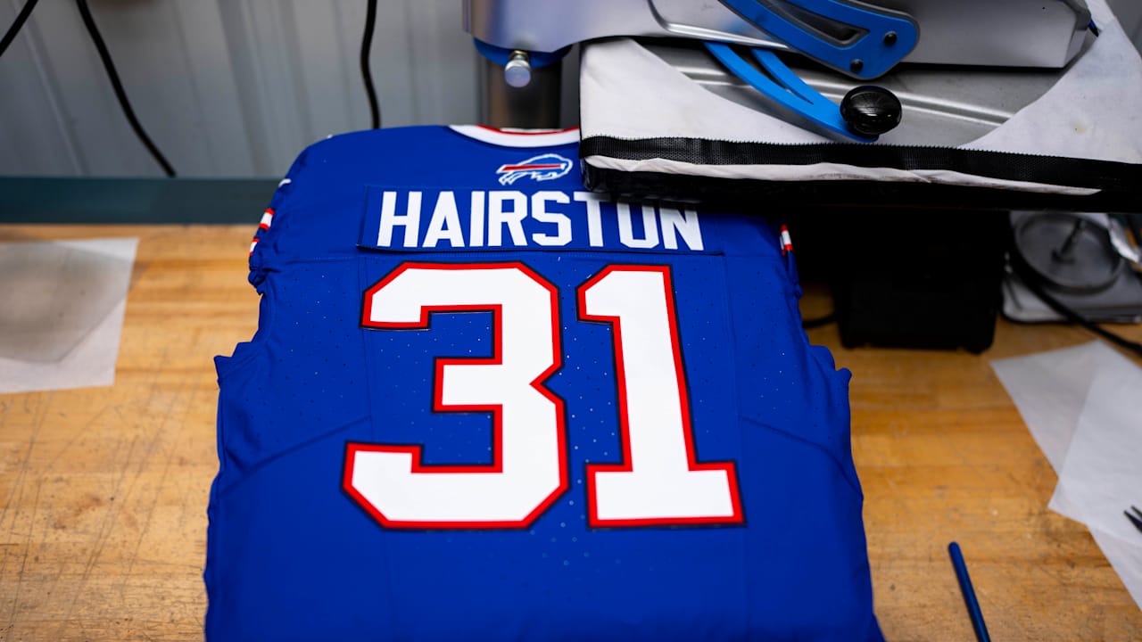 In the Details | Photos of Maxwell Hairston Buffalo Bills Jersey