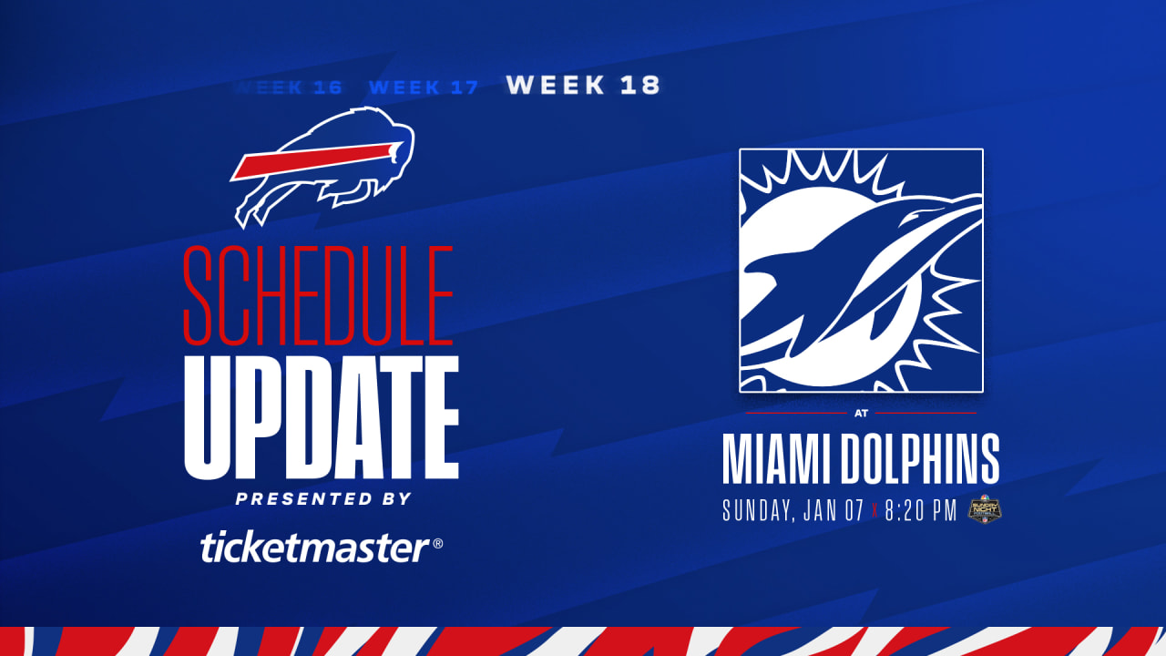 Date and time announced for Bills-Dolphins Week 18 matchup