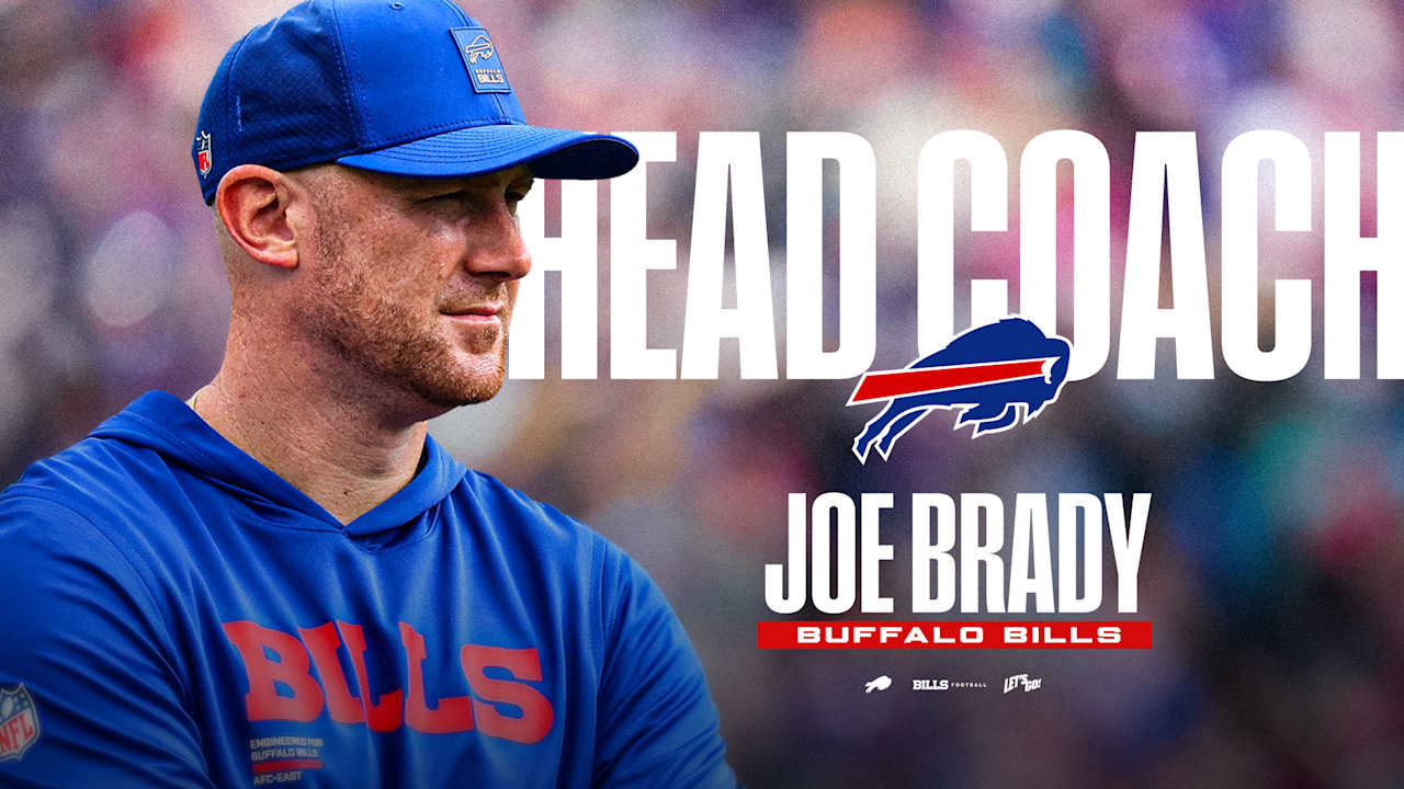 Joe Brady, newly named Buffalo Bills head coach, on the sidelines during the 2025 NFL season