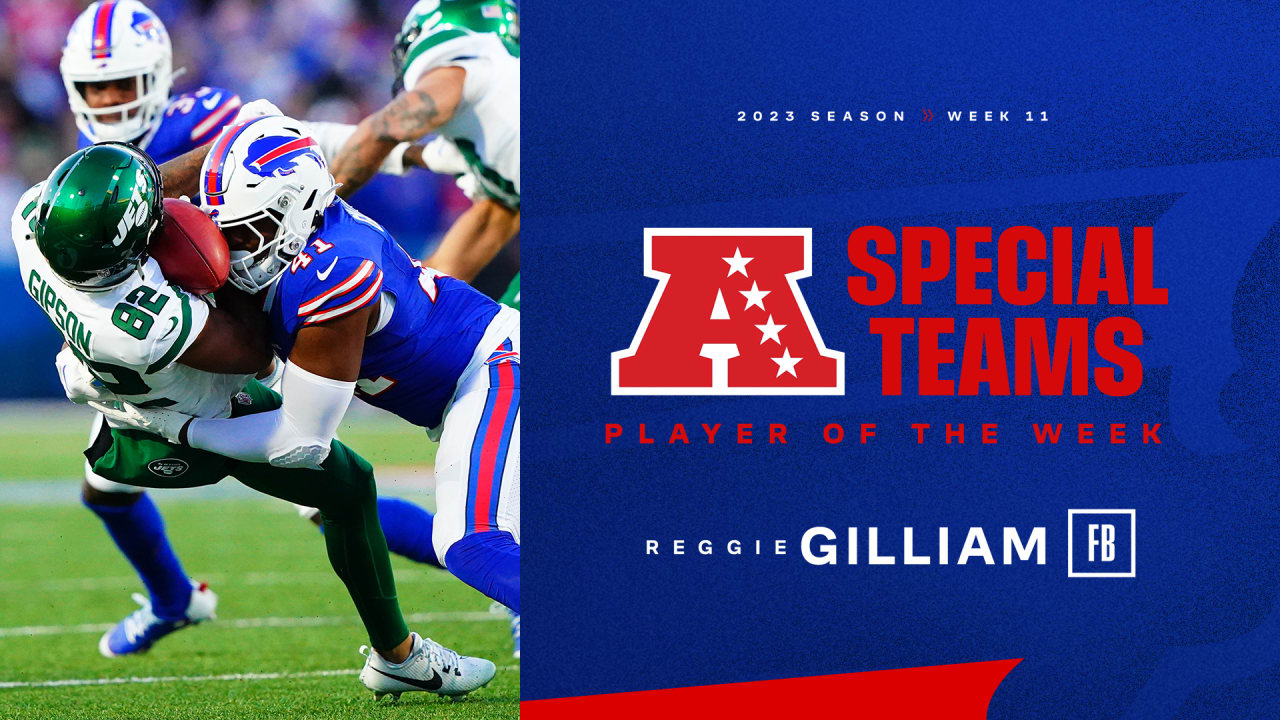 Bills FB Reggie Gilliam named AFC Special Teams Player of the Week