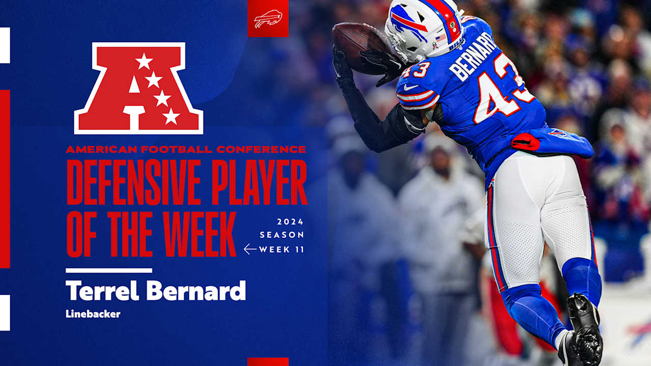 Bills LB Terrel Bernard named AFC Defensive Player of the Week | Week 11