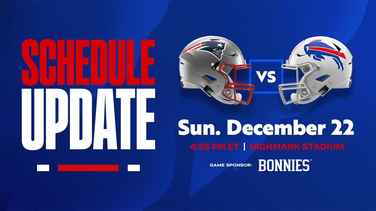 Flexível! O jogo em casa da semana 16 do Buffalo Bills contra os Patriots foi transferido para o final da tarde
 #ÚltimasNotícias