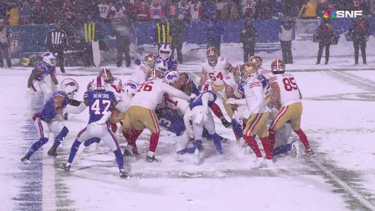 Taylor Rapp's peanut punch forces fumble that's recovered by Christian Benford | Bills vs. 49ers