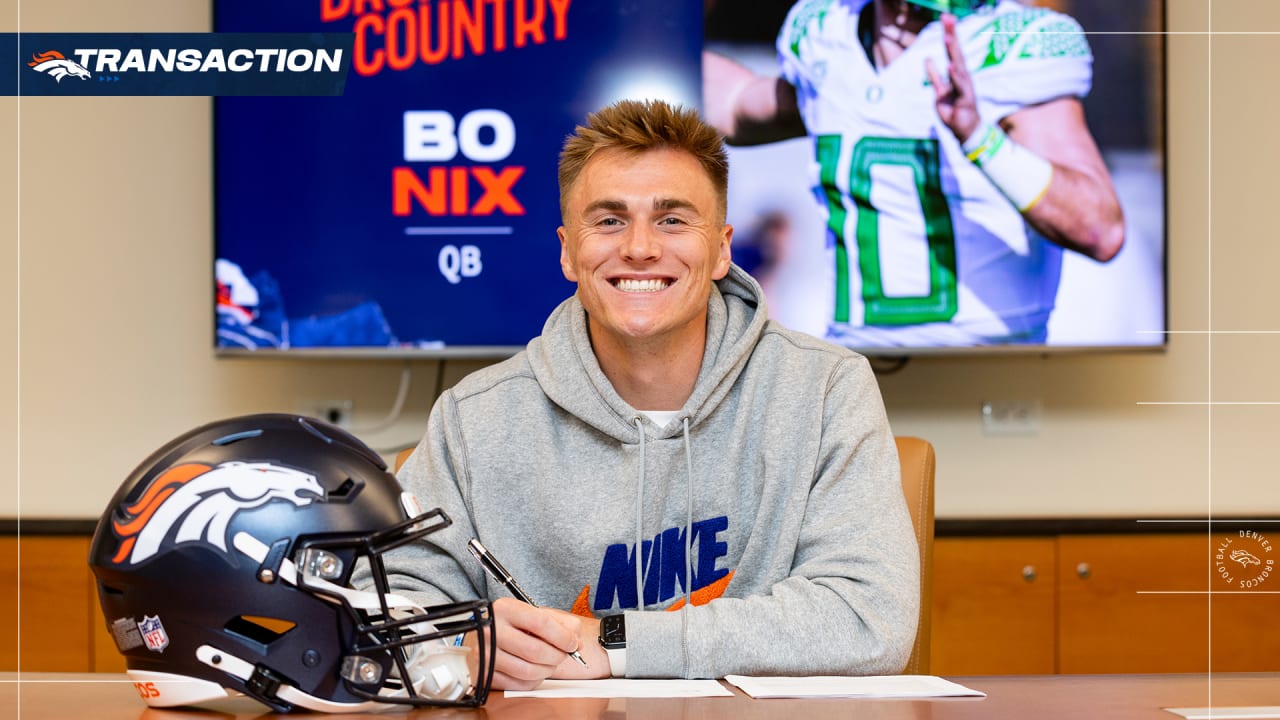 Broncos QB Bo Nix signs rookie contract