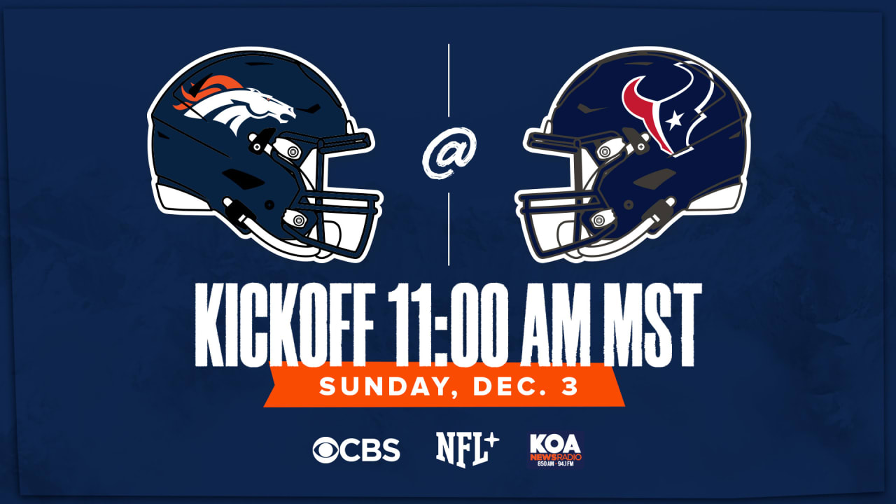 Broncos Week 13 matchup at Texans moved to 12 p.m. CT