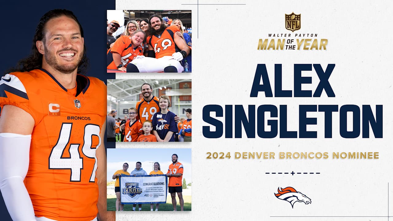 Broncos nominate ILB Alex Singleton for 2024 Walter Payton NFL Man of the Year award