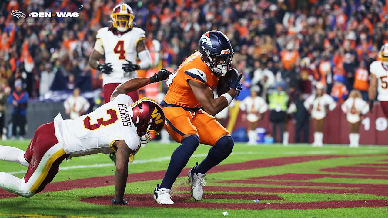 QB Bo Nix puts Broncos ahead with incredible 11-yard touchdown pass to WR  Courtland Sutton | Broncos at Commanders, image size:1280x720