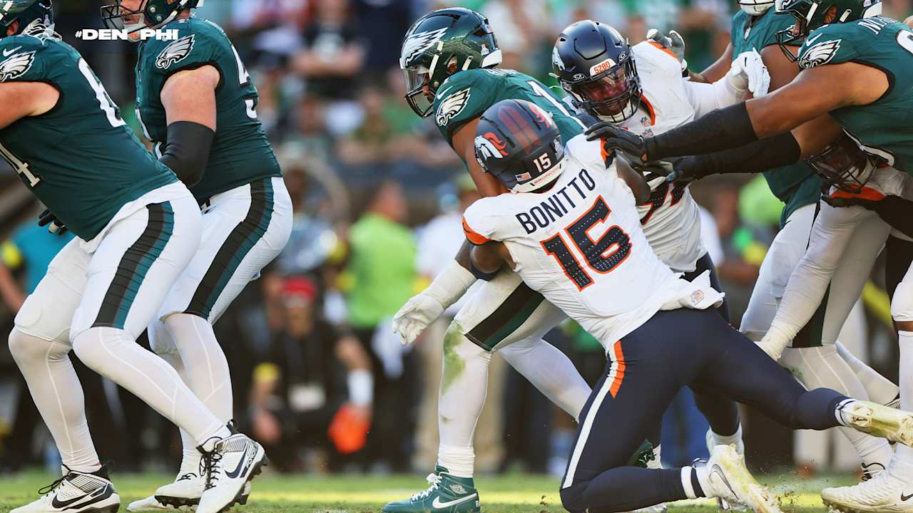 OLB Nik Bonitto adds another sack against QB Jalen Hurts | Broncos at Eagles