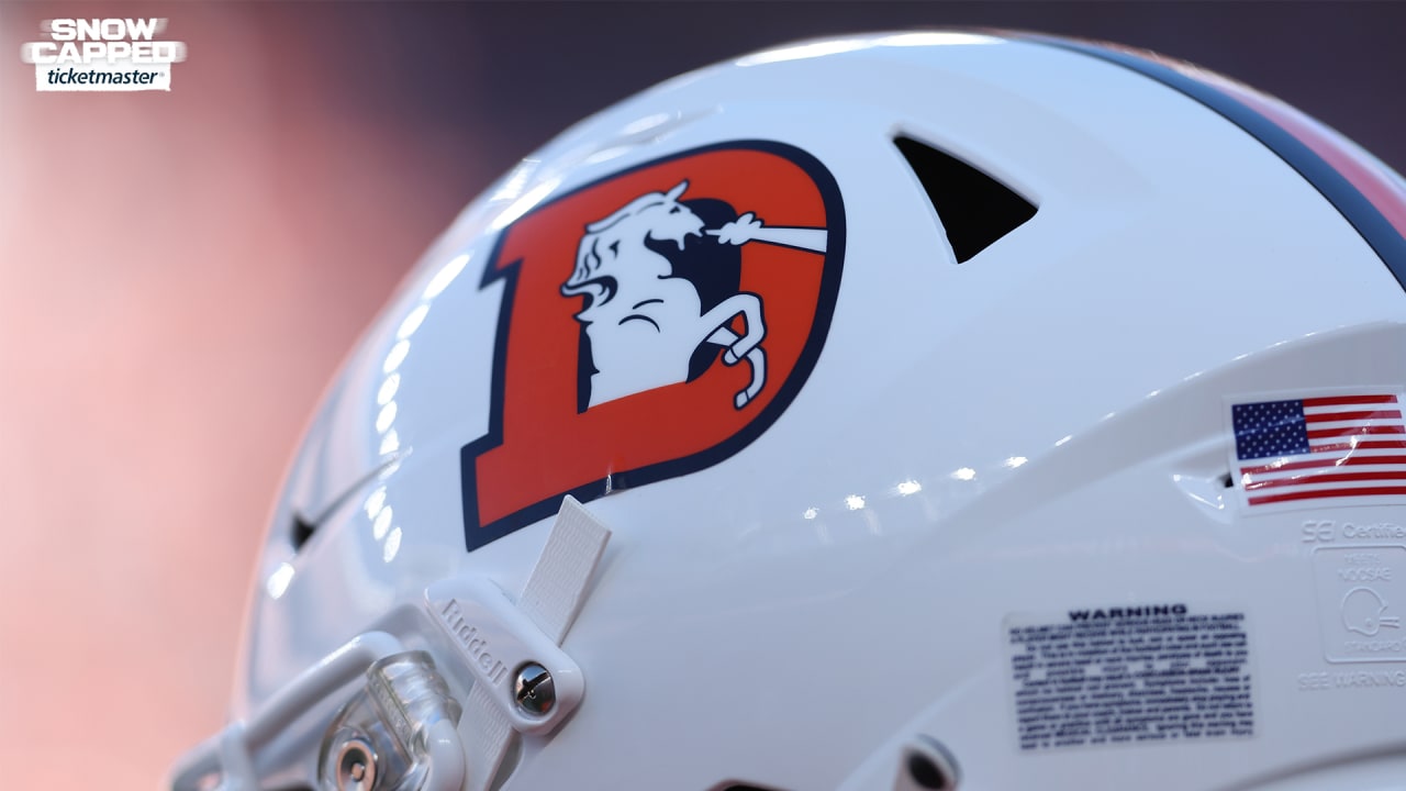 A closer look at the Broncos' 'Snowcapped' helmets