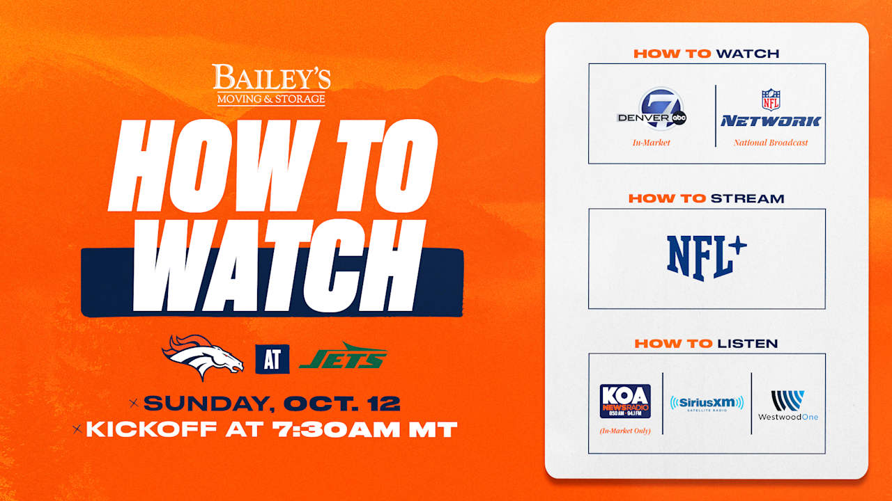 Denver Broncos at New York Jets: How to watch, listen and live stream in Week 6