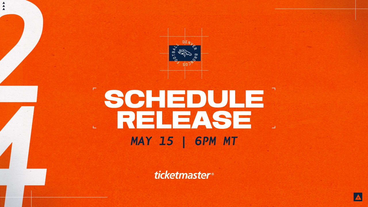 Broncos' schedule to be announced Wednesday, May 15
